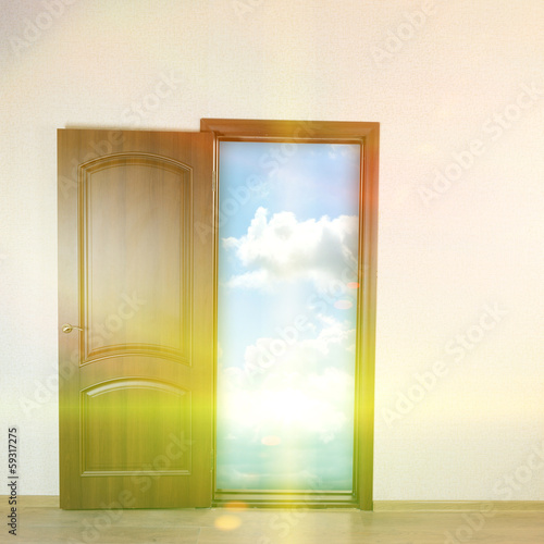 Open door to new life in room