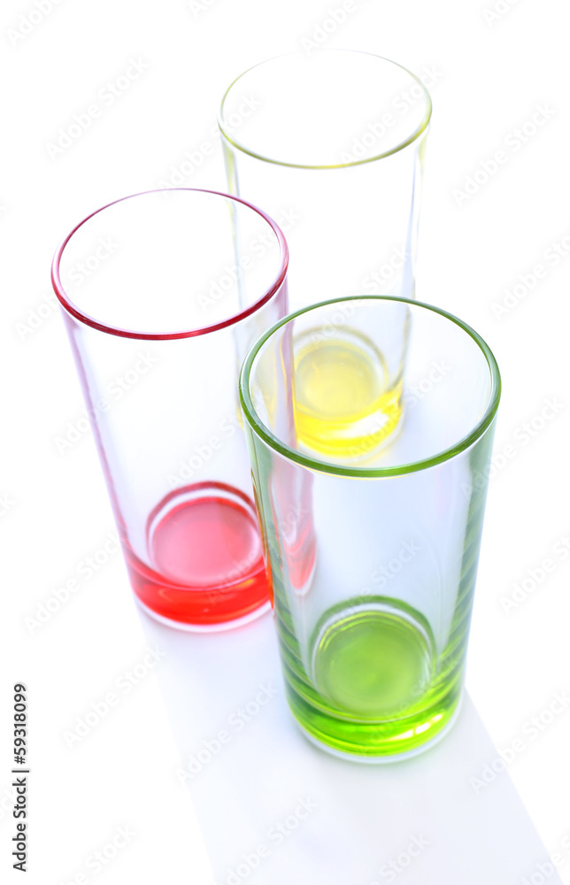 Empty glasses, isolated on white Empty glasses, isolated on white
