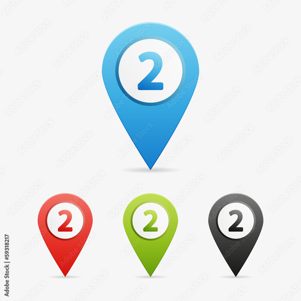Vector letter and number pointers Vector letter and number pointers
