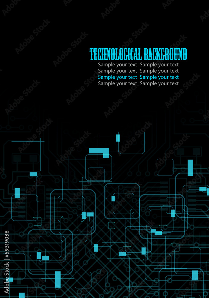 Black technological design background