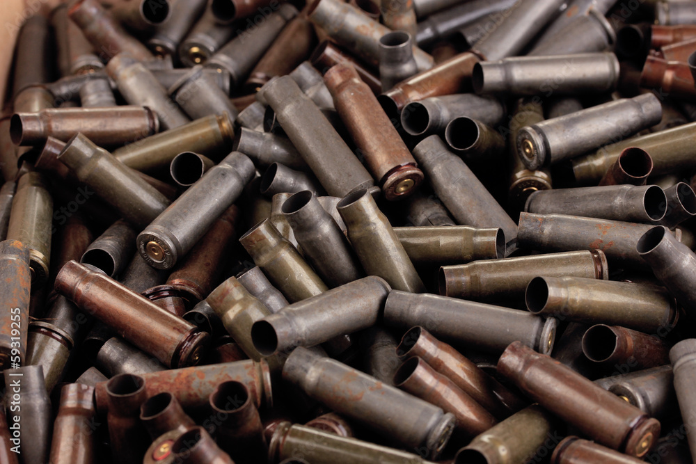 Shotgun cartridges close-up background