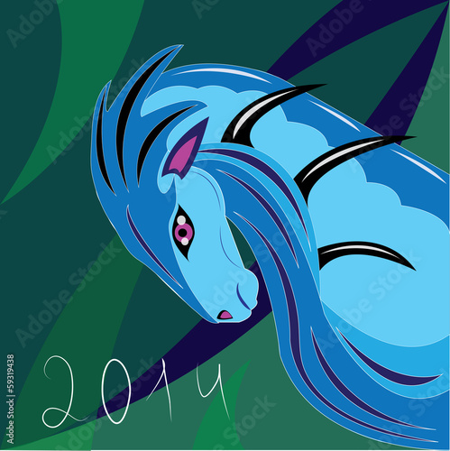 Blue horse of winter