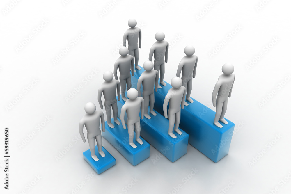 3d people in group, leadership concept 3d people in group, leadership concept