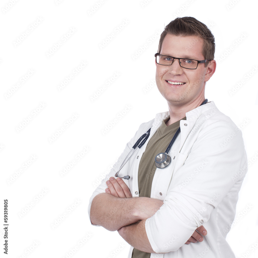 Arzt lacht mit verschränkten Armen - friendly doctor Arzt lacht mit verschränkten Armen - friendly doctor