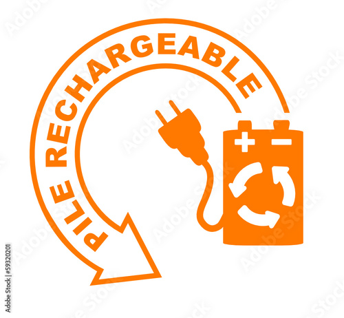 pile rechargeable flèche orange