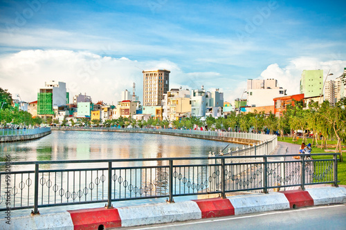 Panoramic view on  Ho Chi Minh City , Vietnam. photo