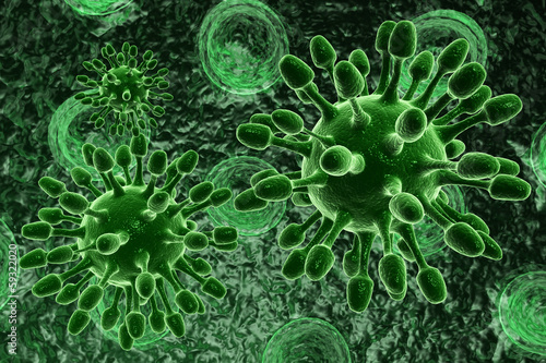 Fényképezés green bacterial intruder cells causing sickness