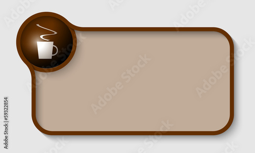 brown vector text frame for any text and cup of coffee