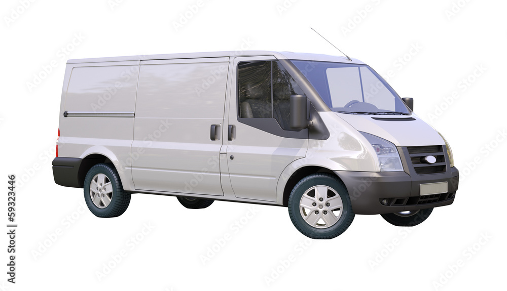 Commercial van isolated