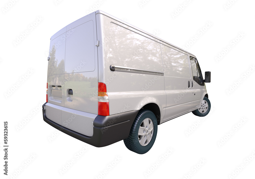 Commercial van isolated Commercial van isolated