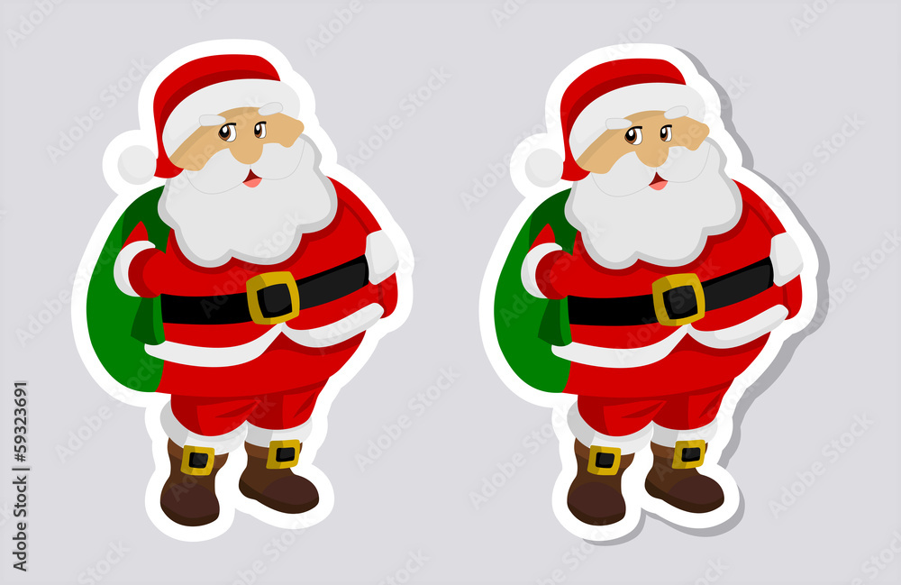 a sticker santa claus with and without shadow a sticker santa claus with and without shadow