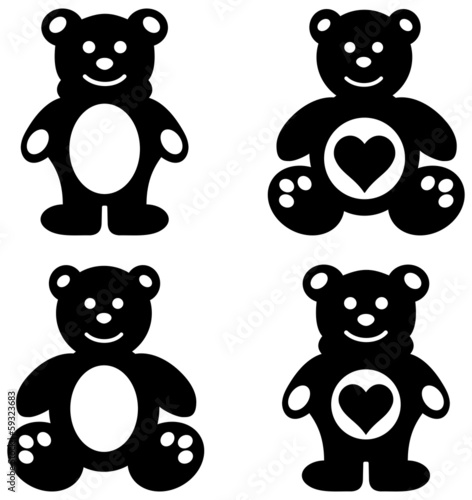 a series of teddy plush shadow