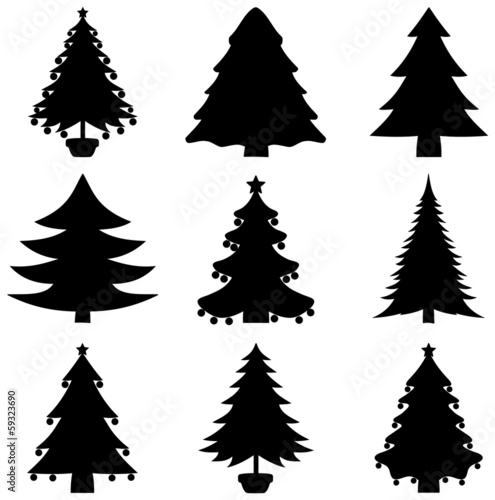 a series of decorative fir shadow