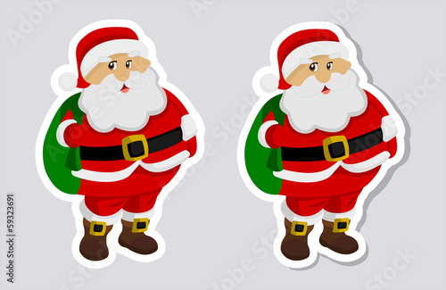 a sticker santa claus with and without shadow © koft