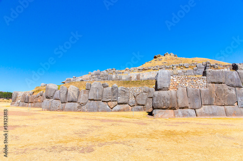 Inca Wall in SAQSAYWAMAN, Peru, South America photo
