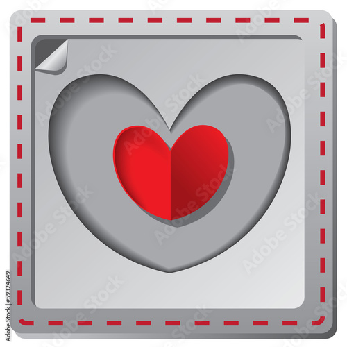 Heart from paper Valentines day card vector background