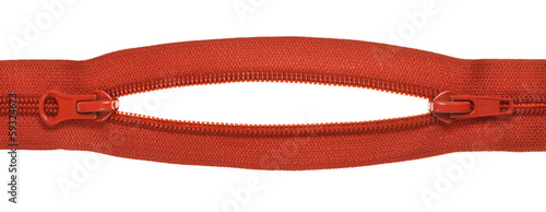 Quadro em tela two sliders on red closed-ended zip fastener