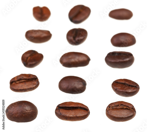 rows and columns from roasted coffee beans