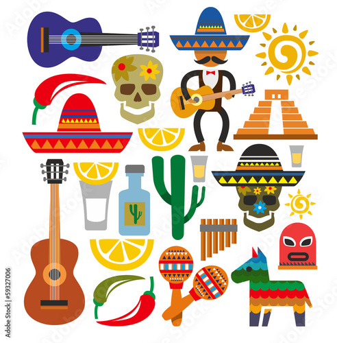 vector mexico icons