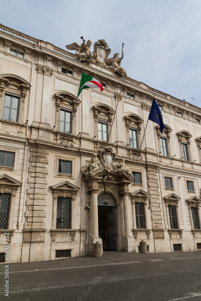 Rome, the Consulta building in Quirinale square.