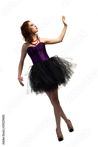 young attractive woman dancing