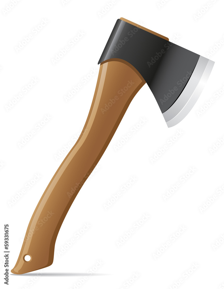 tool axe with wooden handle vector illustration tool axe with wooden handle vector illustration