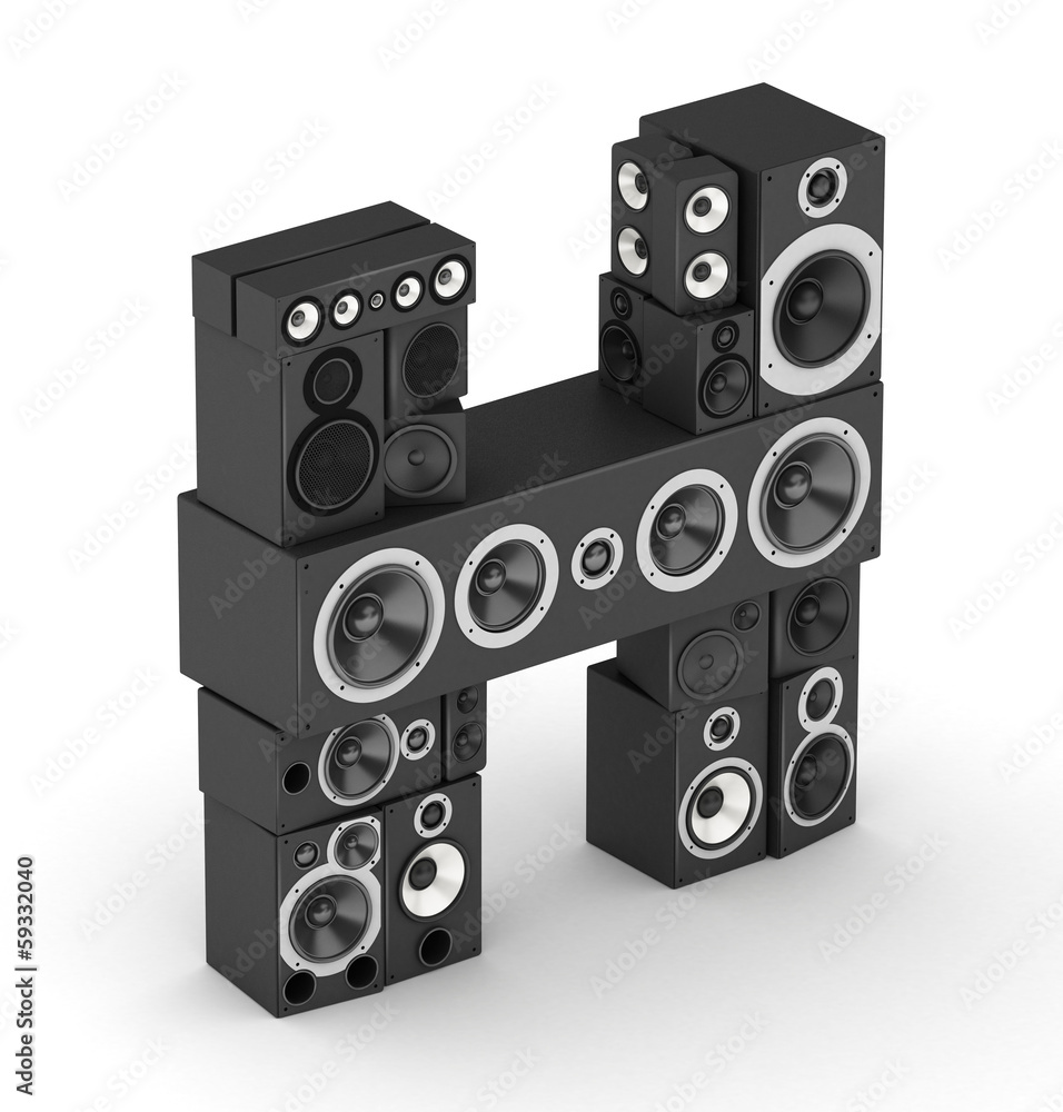 Obraz premium Letter H from speaker in isometry