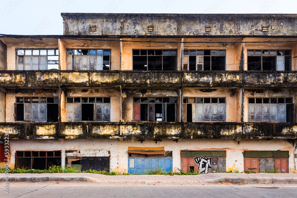 Colonial ruin in Vientiane, Laos.