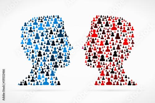 Confrontation between two large group of people