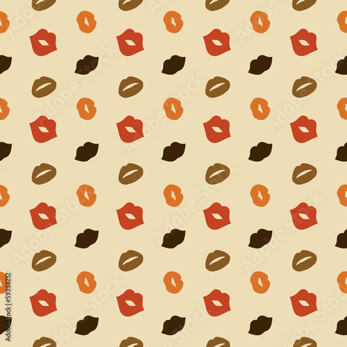 Lips Vector Seamless Pattern