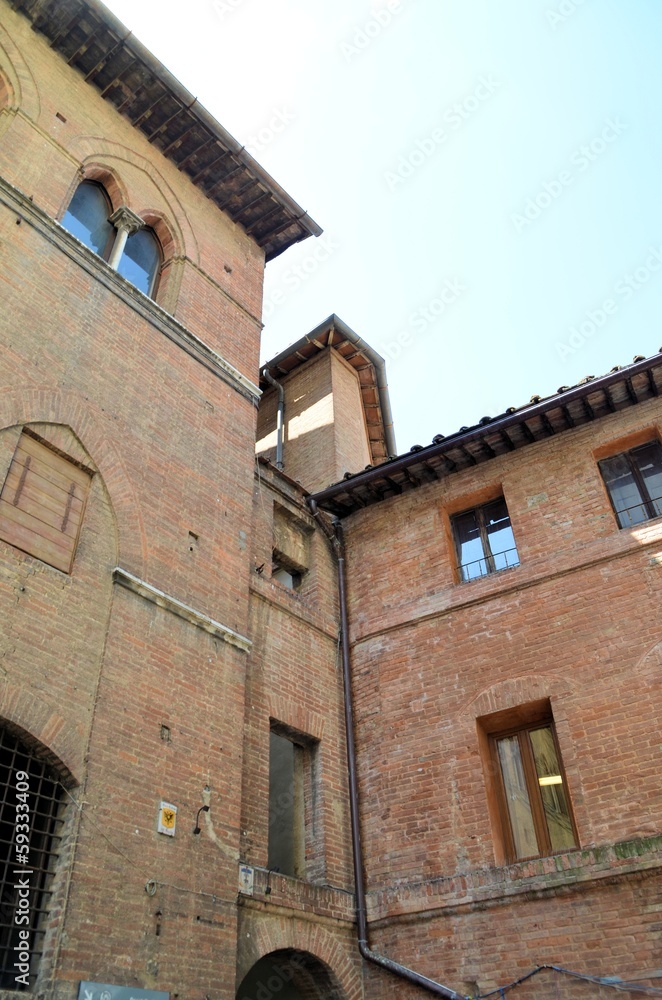 Details of historic buildings Italian, Siena.