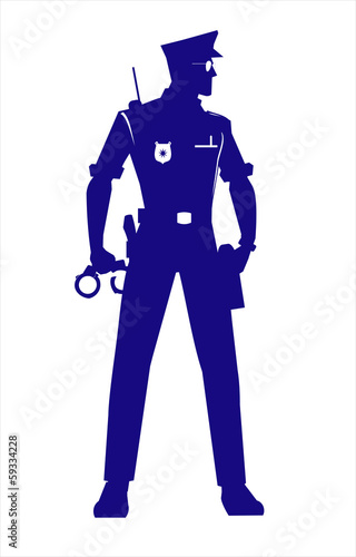policeman in the alert Position