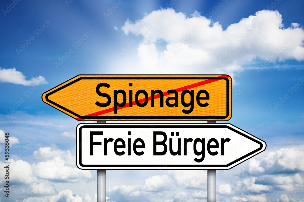 Wegweiser mit Spionage und Freie Bürger Wegweiser mit Spionage und Freie Bürger