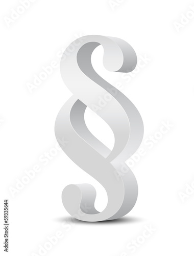 Weißes Paragraphenzeichen in 3D