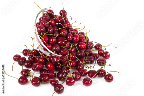 Bowl of fresh ripe cherries