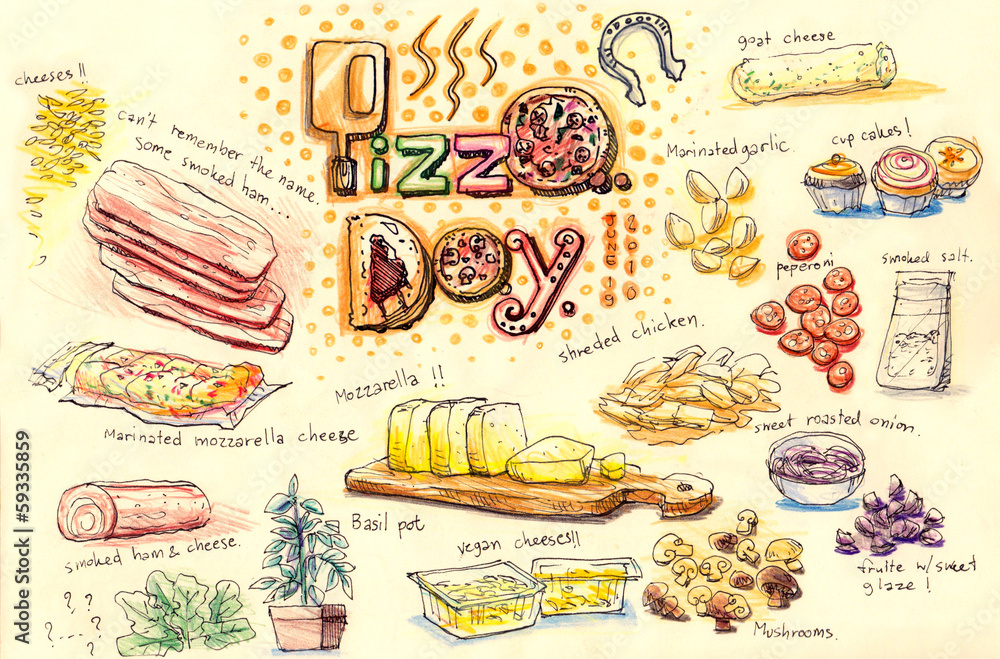 pizza ingredients for party day