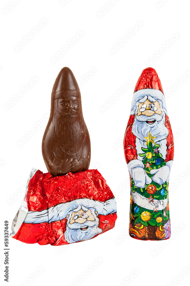 Chocolate figures of santa Claus