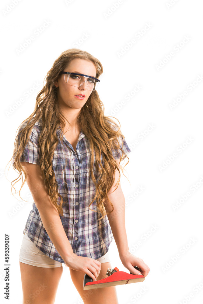 Girl with a jointer Girl with a jointer