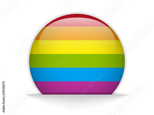 Gay Flag Circle Striped Button