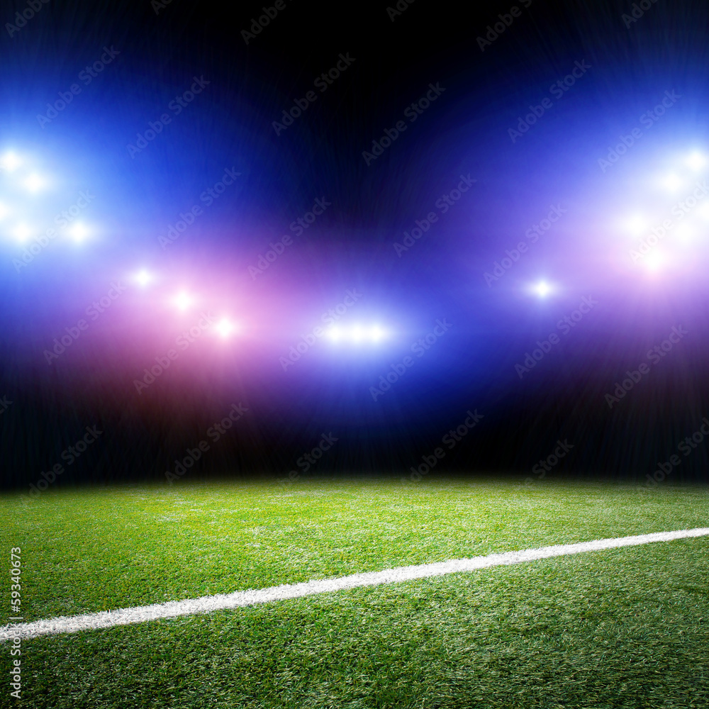 Image of stadium in lights and flashes