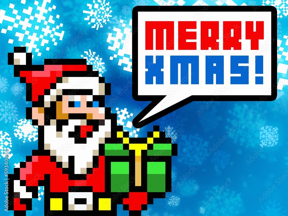 santa claus retro pixel style xmas greetings card santa claus retro pixel style xmas greetings card