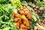 Display of fresh vegetables - Beets, turnips, lettuce