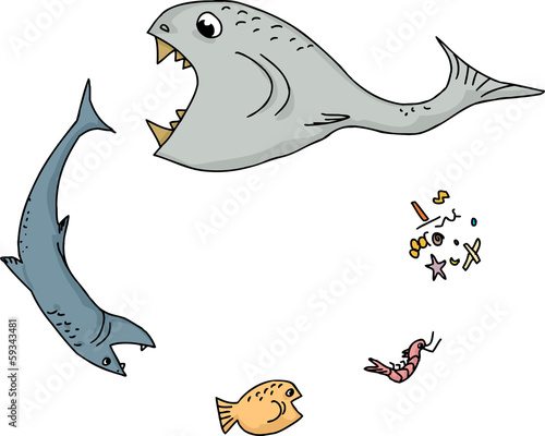 Ocean Food Chain Cartoon