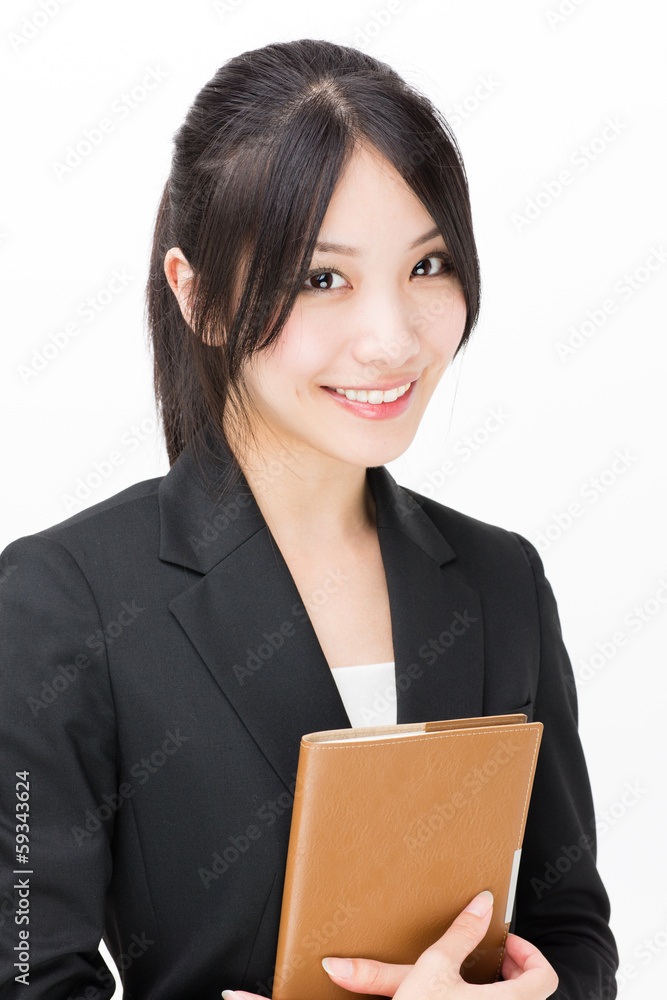 young asian businesswoman on white background young asian businesswoman on white background