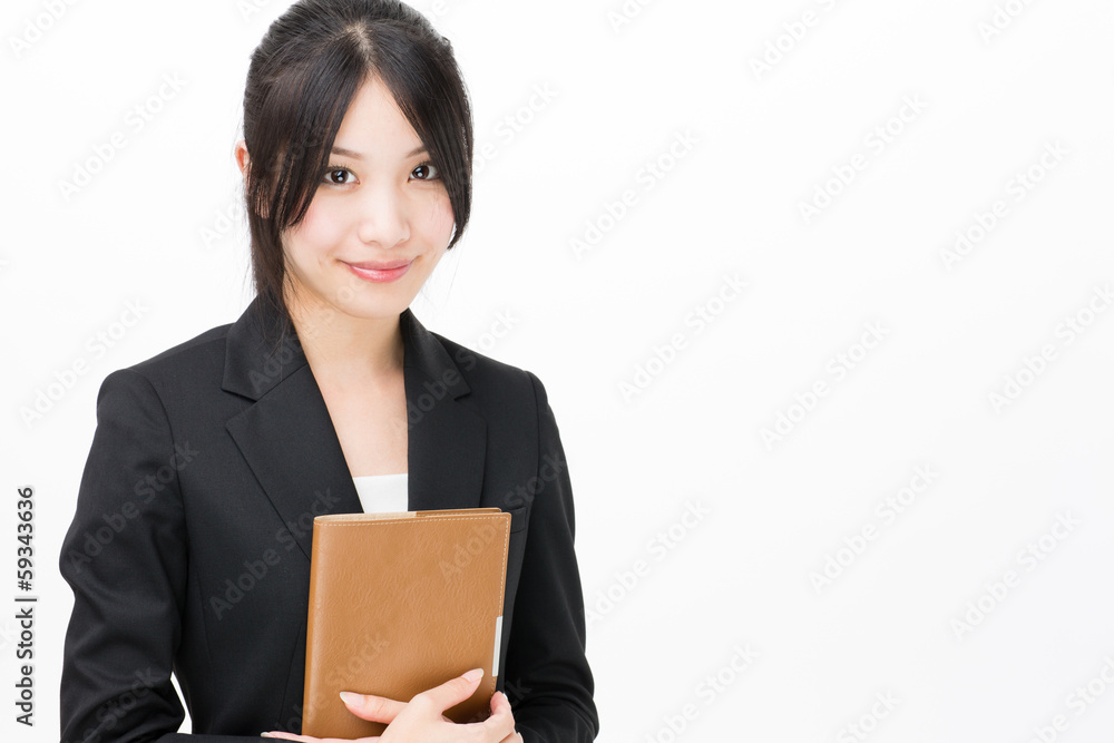 young asian businesswoman on white background young asian businesswoman on white background