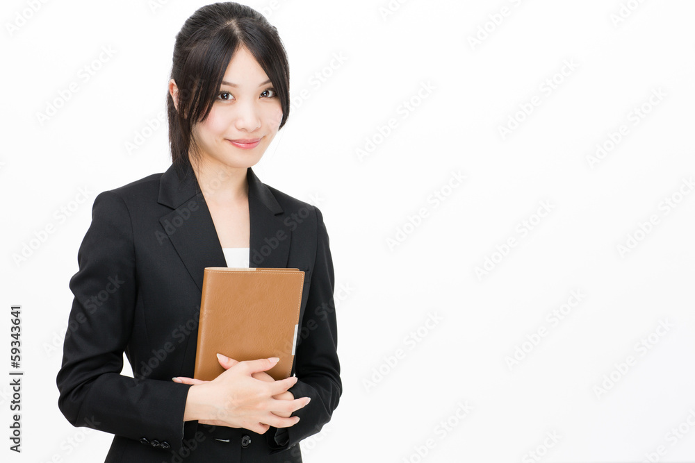 young asian businesswoman on white background young asian businesswoman on white background