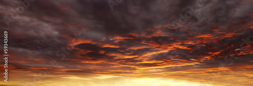 Photography Sunlit orange clouds in sky