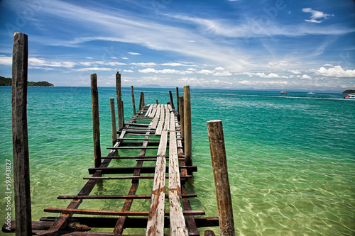 Simple traditional wooden pier