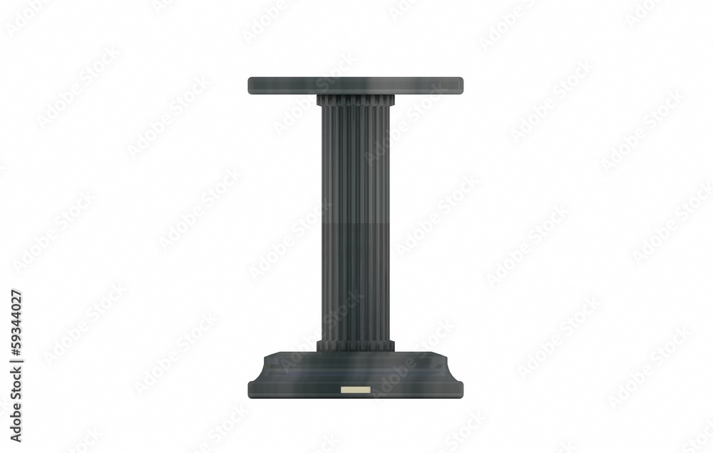 Steinpodest - Rillen,dunkel,gerade,1er-Standsäule Steinpodest - Rillen,dunkel,gerade,1er-Standsäule