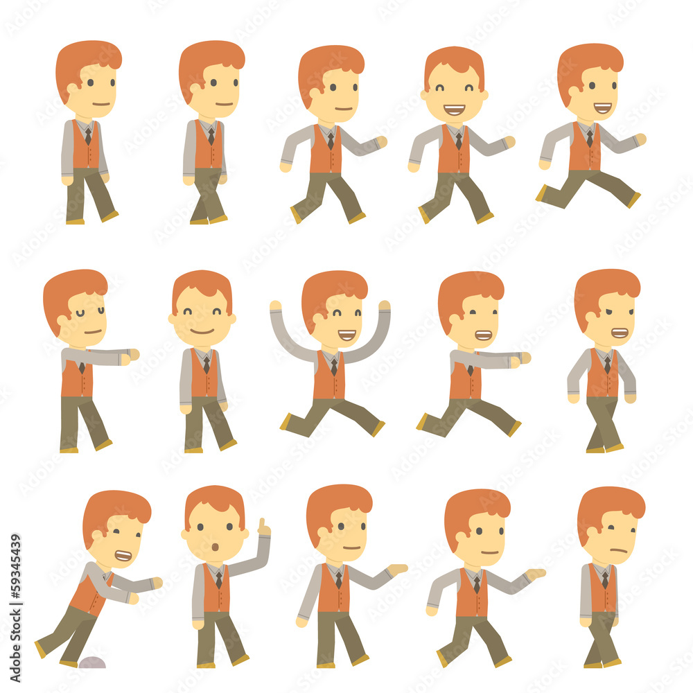 urban character set in different poses. simple flat design. urban character set in different poses. simple flat design.